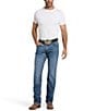 Color:Blue - Image 3 - M2 Relaxed Stirling Stretch Bootcut Blue Jeans