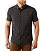 Ariat Mars Modern Fit Short Sleeve Printed Woven Shirt, Color:Black - Image 1