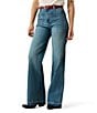 Ariat Mavis Stretch Denim High Rise Flat Front Full Length Frayed Hem Jeans - Image 1