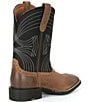 Color:Barley Brown/Matte Black - Image 2 - Men's Sport Wide Square Toe Colorblock Western Boots