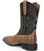 Color:Barley Brown/Matte Black - Image 3 - Men's Sport Wide Square Toe Colorblock Western Boots