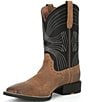 Color:Barley Brown/Matte Black - Image 4 - Men's Sport Wide Square Toe Colorblock Western Boots