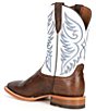 Color:Pecan Brown/Coastal Blue - Image 3 - Men's Wiley Leather Western Boots