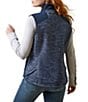 Color:Navy - Image 2 - Millbrae Mock Neck Wool Blend Zip Front Vest