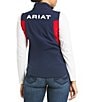 Ariat New Team Logo Soft Shell Stand Collar Sleeveless Color Block Vest, Color:Navy - Image 2