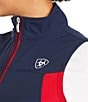 Ariat New Team Logo Soft Shell Stand Collar Sleeveless Color Block Vest, Color:Navy - Image 4