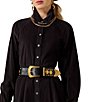 Ariat Nocturne Corduroy Point Collar Long Sleeve Front Button Mini Length A-Line Dress - Image 3
