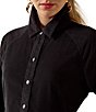 Ariat Nocturne Corduroy Point Collar Long Sleeve Front Button Mini Length A-Line Dress - Image 4