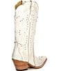 Color:White - Image 2 - Pearl Leather Embellished Western Boots
