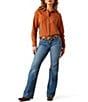 Ariat Perfect Rise Isabelle Wide Trouser Jeans, Color:Albuquerque - Image 3