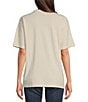 Color:Oatmeal Heather - Image 2 - Printed Graphic Crew Neckline Short Sleeve Tee