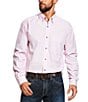 Color:Pink - Image 1 - Pro Series Dayne Mini-Stripe Performance Long-Sleeve Woven Shirt