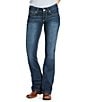 Ariat R.E.A.L Mid Rise Stretch Denim Embroidered Pocket Bootcut Jeans, Color:Gemstone - Image 1