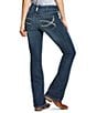 Ariat R.E.A.L Mid Rise Stretch Denim Embroidered Pocket Bootcut Jeans, Color:Gemstone - Image 2