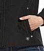 Ariat REAL Shadow Print Long Sleeve Stand Collar Softshell Zip Front Jacket, Color:Black - Image 4
