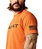 Ariat Relaxed Shield Flag Graphic T-Shirt, Color:Orange - Image 4