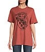 Color:Red Clay Heather - Image 1 - Rodeo First Crew Neckline Short Sleeve Tee