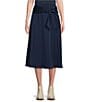 Color:Navy - Image 1 - Salcombe Faux Tie Front Midi Skirt