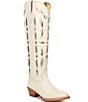 Color:White - Image 1 - Saylor Leather Laser Cut Western Boots