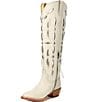 Color:White - Image 4 - Saylor Leather Laser Cut Western Boots