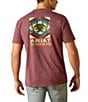 Color:Red - Image 1 - Serape Short Sleeve Graphic T-Shirt