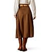 Ariat Serena Stretch Faux Suede Mid Length Front Button A-Line Skirt - Image 2