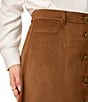 Ariat Serena Stretch Faux Suede Mid Length Front Button A-Line Skirt - Image 4