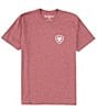 Color:Burgundy - Image 2 - Short Sleeve Minimalist Flag Graphic T-Shirt