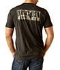Color:Charcoal - Image 1 - Short Sleeve Rider Label Graphic T-Shirt
