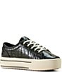 Ariat Skylar Luxe Croco Embossed Leather Lace Up Sneakers - Image 1