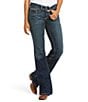 Color:Indigo - Image 1 - Slim Fit Boot Leg Mid Rise Real Riding Jeans