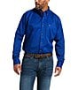 Color:Bright Blue - Image 1 - Solid Twill Long-Sleeve Woven Shirt