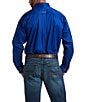 Color:Bright Blue - Image 2 - Solid Twill Long-Sleeve Woven Shirt