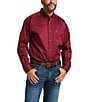 Color:Burgundy - Image 1 - Solid Twill Long-Sleeve Woven Shirt
