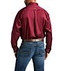 Color:Burgundy - Image 2 - Solid Twill Long-Sleeve Woven Shirt