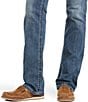 Color:BLUE - Image 5 - Stretch Denim Mid Rise Straight Leg Jean