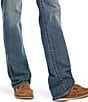 Color:BLUE - Image 6 - Stretch Denim Mid Rise Straight Leg Jean