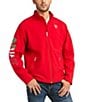 Ariat Team Softshell Mexico Water-Resistant Full-Zip Jacket, Color:Red - Image 1