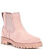 Color:Dusty Rose - Image 1 - Wexford Lug Suede Chelsea Booties