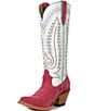 Color:Raspberry - Image 4 - Women's Ambrose Suede Tall Western Boots
