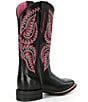 Color:Black Derrtan - Image 2 - Women's Cattle Caite Leather Stretchfit Western Boots