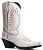 Color:Distressed White - Image 1 - Women's Goldie Leather Snip Toe Western Boots