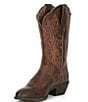 Color:Distressed Brown - Image 4 - Women's Heritage Leather R Toe Stretch Fit Western Boots