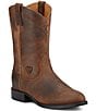 Color:Brown - Image 1 - Women's Heritage Roper Leather Snip Toe Western Boots