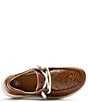 Color:Brown - Image 5 - Women's Hilo Floral Embossed Leather Slip-Ons