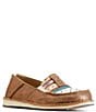 Color:Rose Gold - Image 1 - Women's Leather and Print Cruiser Slip-Ons