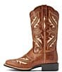 Color:Midday Tan - Image 3 - Women's Leather Round Up Bliss Western Boots