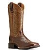 Color:Arizona Brown - Image 1 - Women's Round Up Leather Western Boots