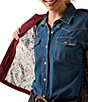 Ariat Woodgate Woven Quilted Point Collar Long Sleeve Oversized Jacket - Image 4
