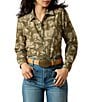 Ariat Woven Homestyle Rodeo Print Point Collar Long Sleeve Shirt - Image 1